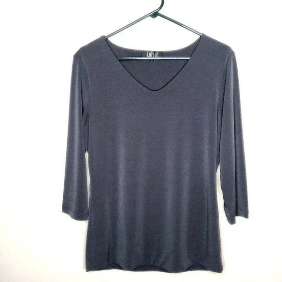LBISSE V-neck Gray Top Size L - Picture 1 of 9